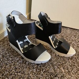 Juicy Couture Black Wedges with White Soles